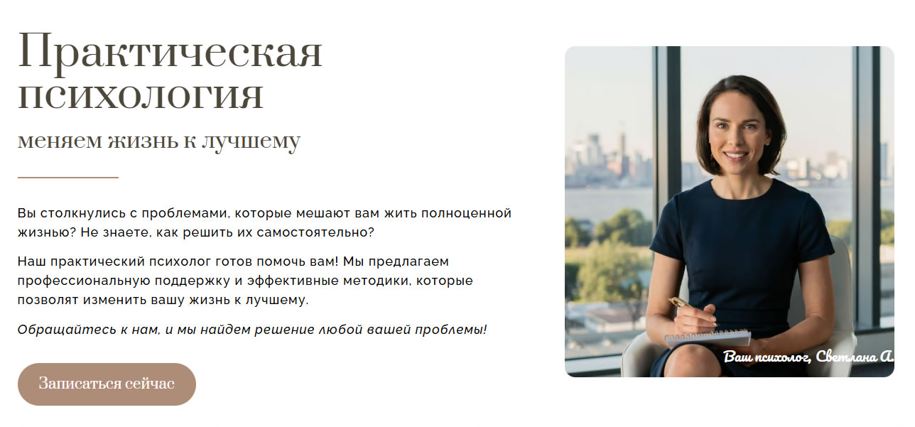 Шаблон лендинга психолога для WordPress + Elementor